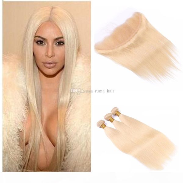 613 blonde brazilian human virgin hair bundles with 13*4 lace frontal closure silk straight blonde hair weave with lace frontal pre plucked, Black;brown
613 blonde brazilian human virgin hair bundles with 13*4 lace frontal closure silk straight blonde hair weave with lace frontal pre plucked, Black;brown