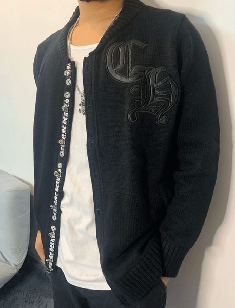 brand chao croxin ch leather embroidered knitted cardigan sweater loose versatile coat men women net red same style autumn and, Black
brand chao croxin ch leather embroidered knitted cardigan sweater loose versatile coat men women net red same style autumn and, Black
