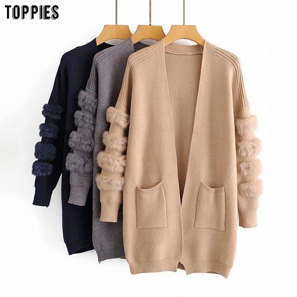 ies autumn winter womens cardigan sweater faux fur long cardigan korean fashion knitted jacket coat 201029, White;black
ies autumn winter womens cardigan sweater faux fur long cardigan korean fashion knitted jacket coat 201029, White;black