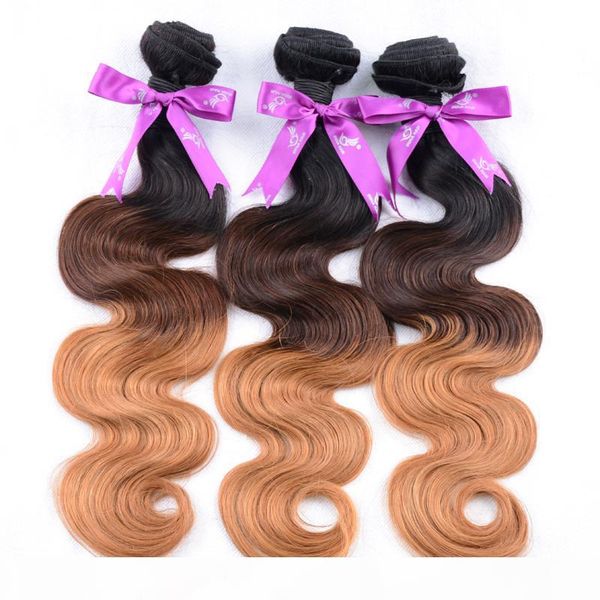 wet and wavy virgin brazilian virgin hair ombre body wave three tone 1b 4 27 1b 4 30 hair weaving weft unprocessed human hair bundles, Black
wet and wavy virgin brazilian virgin hair ombre body wave three tone 1b 4 27 1b 4 30 hair weaving weft unprocessed human hair bundles, Black