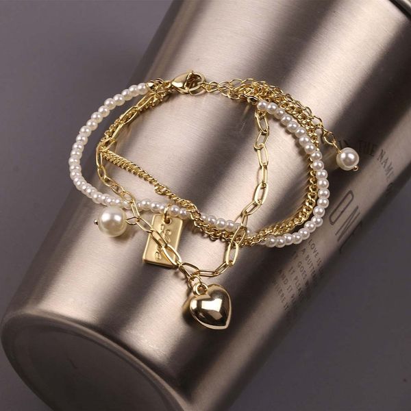 pearl love three-layer women ins cool wind minority design sense bracelet braceletnational braceletstudent temperament bracelet lightbracele, Golden;silver
pearl love three-layer women ins cool wind minority design sense bracelet braceletnational braceletstudent temperament bracelet lightbracele, Golden;silver