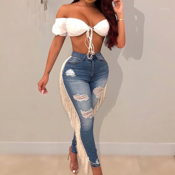 women nightclub hole tassel denim pants blue plus size casual high waist fringed trousers lady jeans pants leggings1, Black
women nightclub hole tassel denim pants blue plus size casual high waist fringed trousers lady jeans pants leggings1, Black