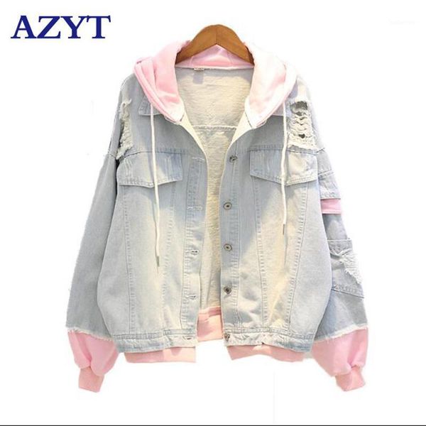 2020 spring hooded denim jacket for women holes vintage harajuku coat female loose streetwear basic coats casual bf jeans jacket1, Black;brown
2020 spring hooded denim jacket for women holes vintage harajuku coat female loose streetwear basic coats casual bf jeans jacket1, Black;brown