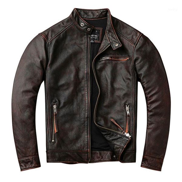 2020 vintage brown men slim fit biker's leather jacket plus size xxxxxl genuine cowhide autumn motorcycle leather coat1, Black
2020 vintage brown men slim fit biker's leather jacket plus size xxxxxl genuine cowhide autumn motorcycle leather coat1, Black