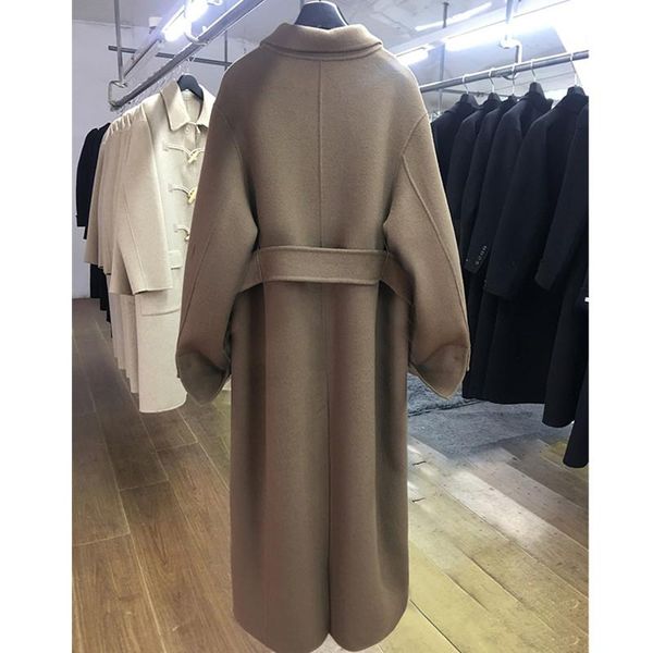 women's wool & blends coat women 2021 winter double-sided handmade female high end x-long outerwear with belt manteau femme, Black
women's wool & blends coat women 2021 winter double-sided handmade female high end x-long outerwear with belt manteau femme, Black