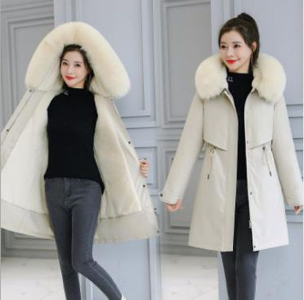 wholesale new women's down cotton coat mid-length hooded lamb hair loose pie overcoming padded jacket, Black
wholesale new women's down cotton coat mid-length hooded lamb hair loose pie overcoming padded jacket, Black