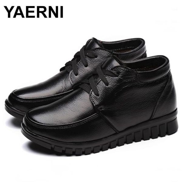 boots yaerni women shoes 2021 winter fashion genuine leather wedges ankle mother lace-up snow e6471, Black
boots yaerni women shoes 2021 winter fashion genuine leather wedges ankle mother lace-up snow e6471, Black