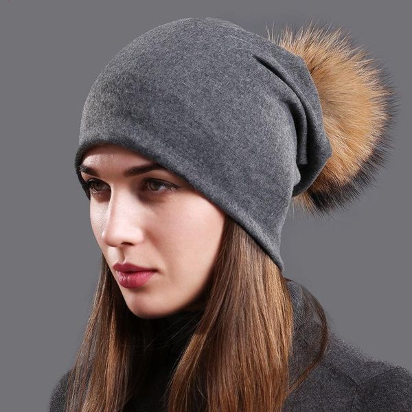 beanie/skull caps women's cotton beanie hat autumn raccoon fur pompom slouchy beanies for femme winter skullies&beanies with real balls, Blue;gray
beanie/skull caps women's cotton beanie hat autumn raccoon fur pompom slouchy beanies for femme winter skullies&beanies with real balls, Blue;gray