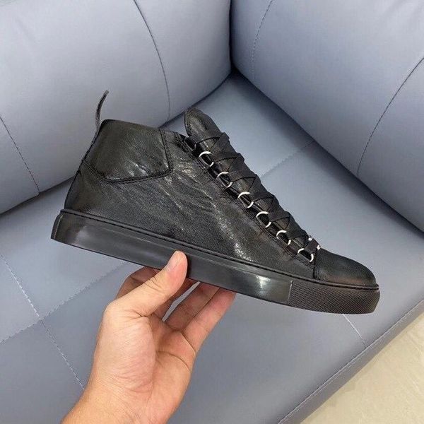 mens designer shoes arena sneakers creased leather women high sneaker and low flat trainers comfy boots party shoes38-47, Black 
mens designer shoes arena sneakers creased leather women high sneaker and low flat trainers comfy boots party shoes38-47, Black