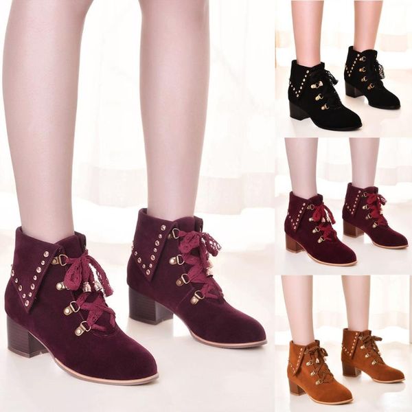 boots women's lace lace-up ankle bare square heel casual short tube booties plus size 43 classical european ladies shoes, Black
boots women's lace lace-up ankle bare square heel casual short tube booties plus size 43 classical european ladies shoes, Black