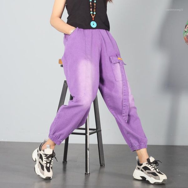 women's jeans women candy colors pocket baggy denim harem pants hip hop street plus size joggers elastic waist cowboy wide leg trousers, Blue
women's jeans women candy colors pocket baggy denim harem pants hip hop street plus size joggers elastic waist cowboy wide leg trousers, Blue