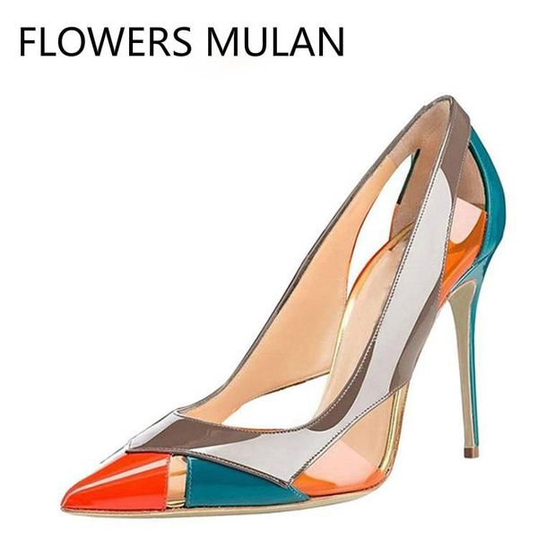 mixed color patent leather women high heels shoes fretwork upper ladies pumps pointed toe slip on banquet female stiletto runway, Black
mixed color patent leather women high heels shoes fretwork upper ladies pumps pointed toe slip on banquet female stiletto runway, Black