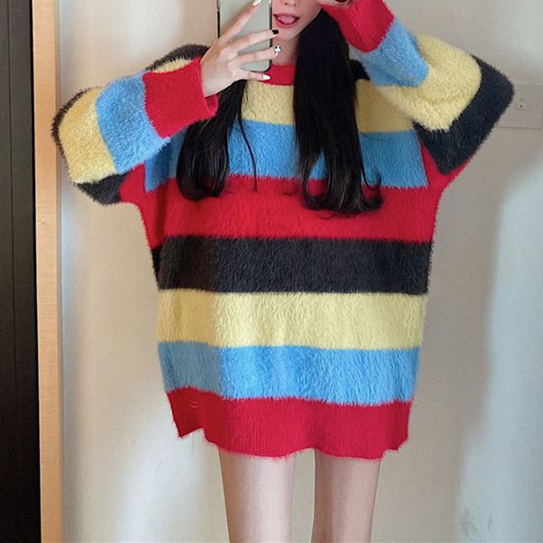 2021 women's blouse colored stripe pullover long casual fashion thin down thick autumn warm female winter wear around the neck fall vkb, White;black
2021 women's blouse colored stripe pullover long casual fashion thin down thick autumn warm female winter wear around the neck fall vkb, White;black