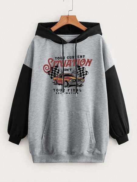 slogan & car print colorblock kangaroo pocket drop shoulder drawstring hoodie z6ka#, White;black
slogan & car print colorblock kangaroo pocket drop shoulder drawstring hoodie z6ka#, White;black