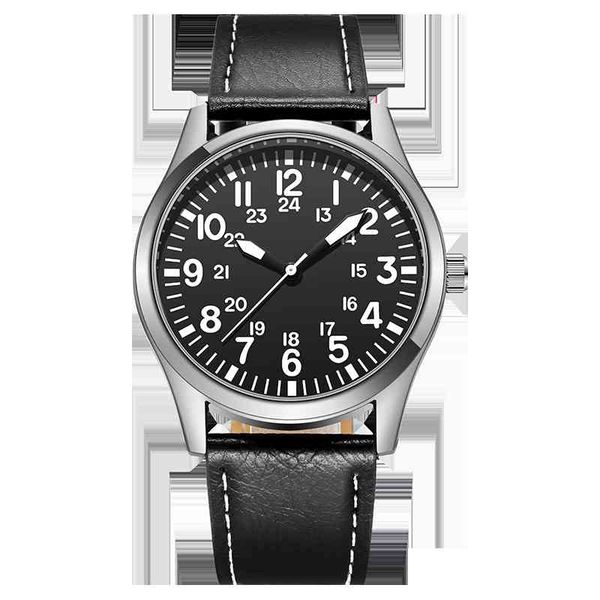 41mm pilot watch easy reading japanese quartz movement pu leather strap 24h display, Slivery;brown
41mm pilot watch easy reading japanese quartz movement pu leather strap 24h display, Slivery;brown
