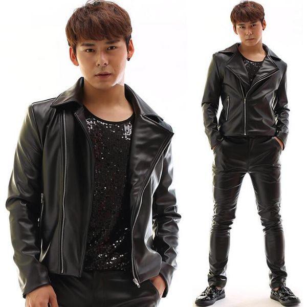 men's jackets personalized motorcycle mens leather jacket slim coat oblique zipper jaqueta de couro stage street dance rock fashion, Black;brown
men's jackets personalized motorcycle mens leather jacket slim coat oblique zipper jaqueta de couro stage street dance rock fashion, Black;brown
