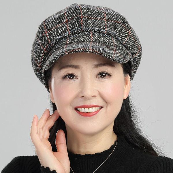2021 new women middle-aged mother octagonal hat winter hat fashion spring and autumn british all casual, Blue;gray
2021 new women middle-aged mother octagonal hat winter hat fashion spring and autumn british all casual, Blue;gray