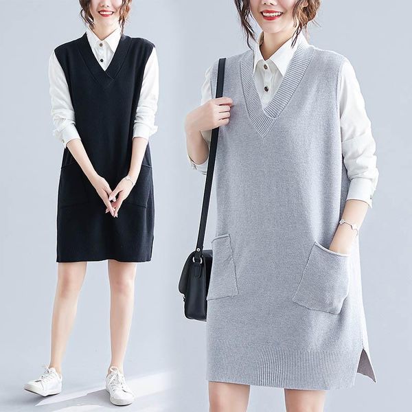 plus size women's autumn korean knitted vest core-spun sweater bust 132-150cm 6xl 7xl 8xl 9xl 150kg sleeveless long vest sweater, Black;white
plus size women's autumn korean knitted vest core-spun sweater bust 132-150cm 6xl 7xl 8xl 9xl 150kg sleeveless long vest sweater, Black;white