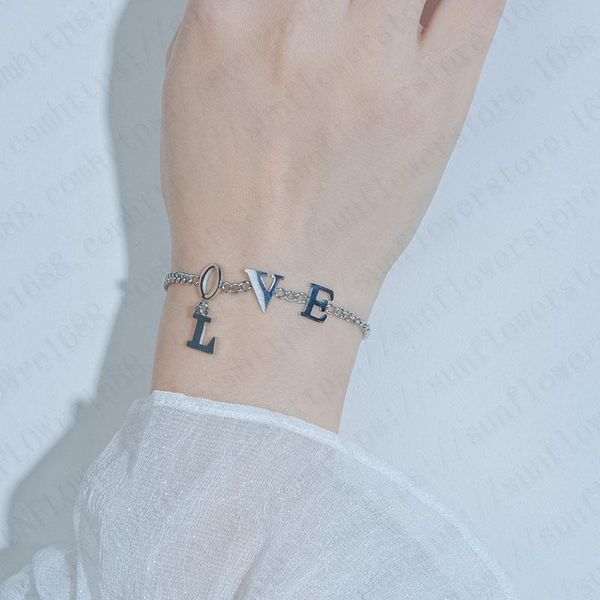 unfading titanium steel gold bracelets for women letter love pendant bracelet jewellery accesorios jewelry gift pulseras kpop, Black
unfading titanium steel gold bracelets for women letter love pendant bracelet jewellery accesorios jewelry gift pulseras kpop, Black