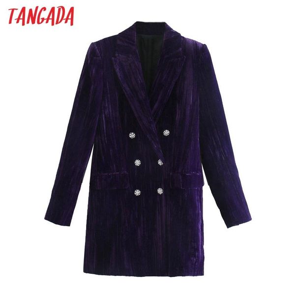 tangada 2020 winter fashion women purple velvet dress beading buttons notched collar long sleeve ladies mini dress vestidos 3h34, White;black
tangada 2020 winter fashion women purple velvet dress beading buttons notched collar long sleeve ladies mini dress vestidos 3h34, White;black