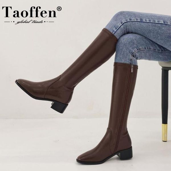 boots taoffen women knee high real leather zipper square toe winter shoes fashion long size 34-39, Black
boots taoffen women knee high real leather zipper square toe winter shoes fashion long size 34-39, Black