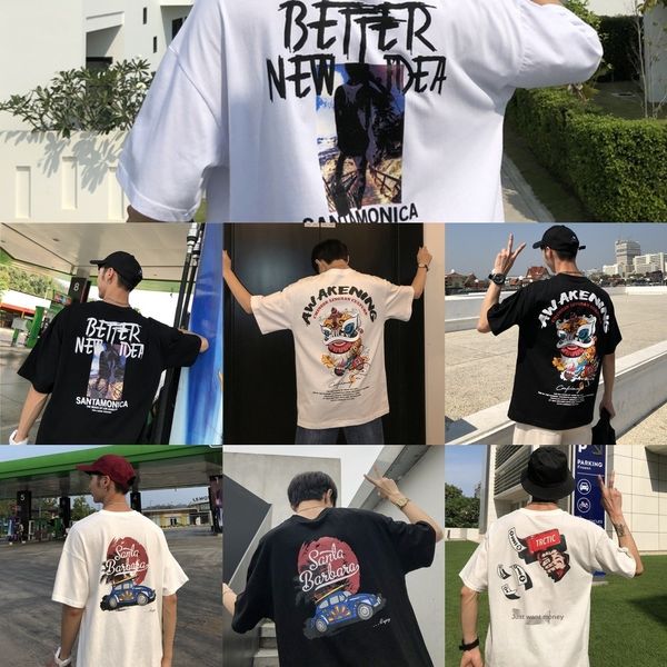 cunjt trendy brand half sleeve men's wear wear couple outfit loose t-shirt men's short-sleeved korean student t-shirt trendy coupl, Blue
cunjt trendy brand half sleeve men's wear wear couple outfit loose t-shirt men's short-sleeved korean student t-shirt trendy coupl, Blue