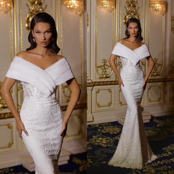 2021 dubai mermaid wedding dresses floor length vestidos de novia lace off shoulder plus size bridal gowns, White
2021 dubai mermaid wedding dresses floor length vestidos de novia lace off shoulder plus size bridal gowns, White