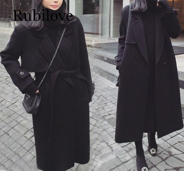 rubilove spring autumn winter new women's casual wool blend trench coat oversize long coat with belt women wool cashmere ou1, Black
rubilove spring autumn winter new women's casual wool blend trench coat oversize long coat with belt women wool cashmere ou1, Black
