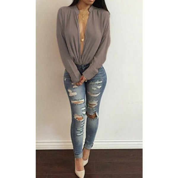 women loose chiffon blouse autumn long sleeve deep v neck casual lady office work shirts turn down collar baggy vestidos, White
women loose chiffon blouse autumn long sleeve deep v neck casual lady office work shirts turn down collar baggy vestidos, White