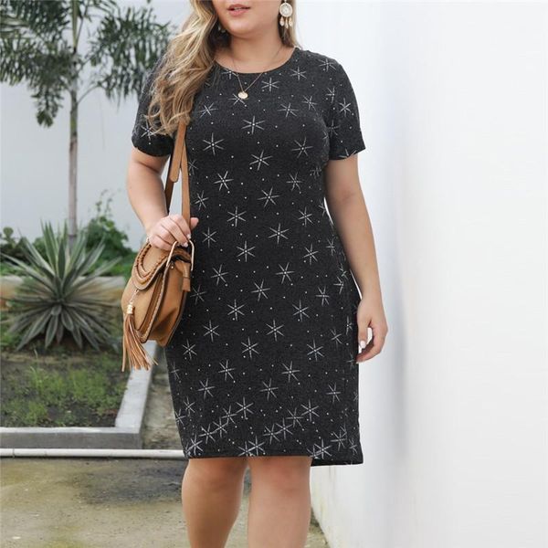 dress plus size women o-neck summer star print slim short sleeve fashion dress spring summer jaycosin 2020 new sale1, Black;gray
dress plus size women o-neck summer star print slim short sleeve fashion dress spring summer jaycosin 2020 new sale1, Black;gray