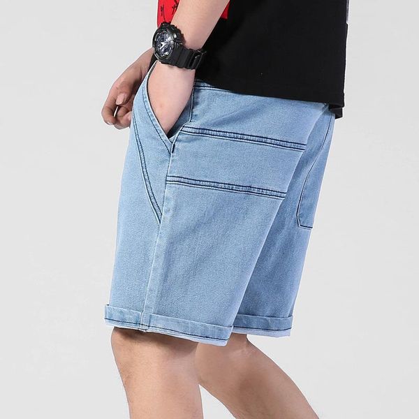 men's shorts summer elastic waist drawstring denim loose knee length casual fashion pockets plus large size m-6xl, White;black
men's shorts summer elastic waist drawstring denim loose knee length casual fashion pockets plus large size m-6xl, White;black
