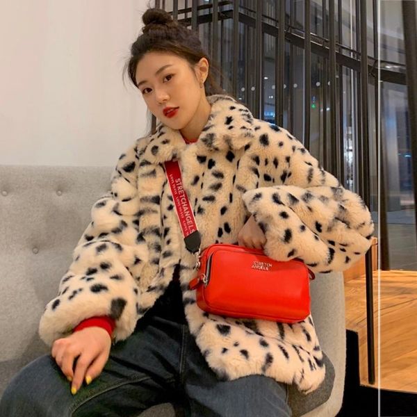 women's fur & faux lucyever coat imitation rex woman winter warm outwear thick spot jackets 2021 korean pockets female, Black
women's fur & faux lucyever coat imitation rex woman winter warm outwear thick spot jackets 2021 korean pockets female, Black