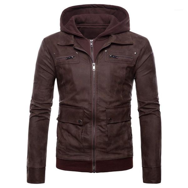 fake 2 pieces hooded leather jacket men autumn casual motorcycle biker leather jackets coats zipper bomber male clothing,b0211, Black
fake 2 pieces hooded leather jacket men autumn casual motorcycle biker leather jackets coats zipper bomber male clothing,b0211, Black