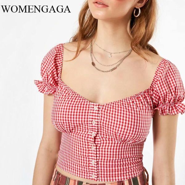 2020 summer new women sqaure neck button front blouse in gingham with puff sleeve plaid girl female shirt mhpg1, White
2020 summer new women sqaure neck button front blouse in gingham with puff sleeve plaid girl female shirt mhpg1, White