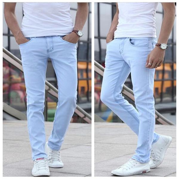 2021 small stretch light blue cotton men's jeans 28 29 30 31 32 33 34 36 sky blue man jeans trousers slim soft and comfortable 
2021 small stretch light blue cotton men's jeans 28 29 30 31 32 33 34 36 sky blue man jeans trousers slim soft and comfortable
