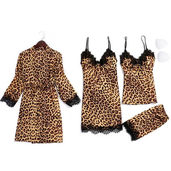 4pcs sleeping soft with pants lace valentine day night thin women sleepwear set v neck leopard printing summer daily couple, Red;black
4pcs sleeping soft with pants lace valentine day night thin women sleepwear set v neck leopard printing summer daily couple, Red;black