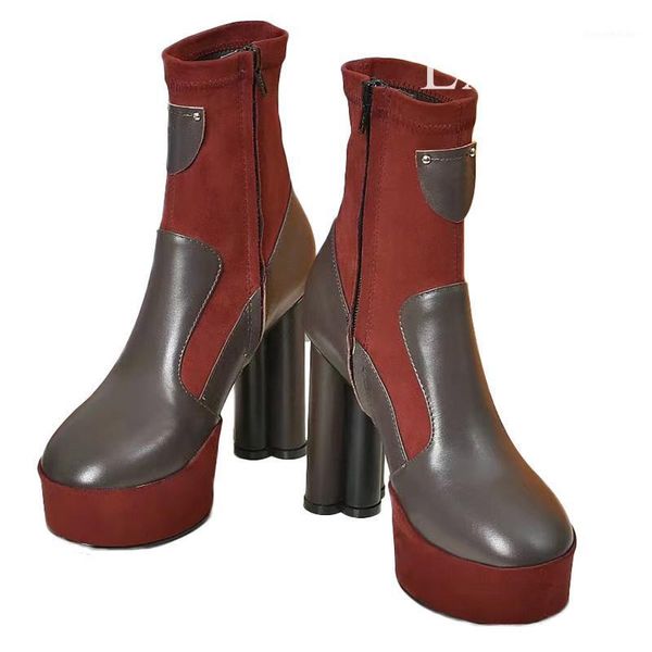 genuine leather long boottes woman metal decor stretch boots knee-high side zipper super high heel platform booties1, Black
genuine leather long boottes woman metal decor stretch boots knee-high side zipper super high heel platform booties1, Black