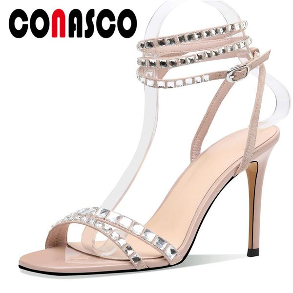 conasco elegant new women sandals high heels rhinestone ankle strap pumps kid suede summer 2020 wedding party shoes woman, Black
conasco elegant new women sandals high heels rhinestone ankle strap pumps kid suede summer 2020 wedding party shoes woman, Black