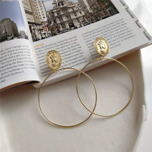 hoop & huggie ruiyi real 925 sterling silver european hyperbole punk earrings women luxury fashionable queen coin big circle chic earring, Golden;silver
hoop & huggie ruiyi real 925 sterling silver european hyperbole punk earrings women luxury fashionable queen coin big circle chic earring, Golden;silver