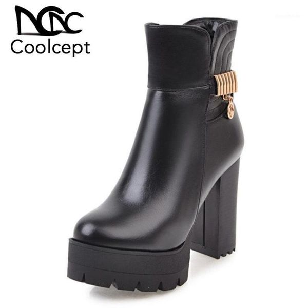boots coolcept fashion women high heel platform buckle warm fur winter shoes ankle lady footwear size 33-431, Black
boots coolcept fashion women high heel platform buckle warm fur winter shoes ankle lady footwear size 33-431, Black