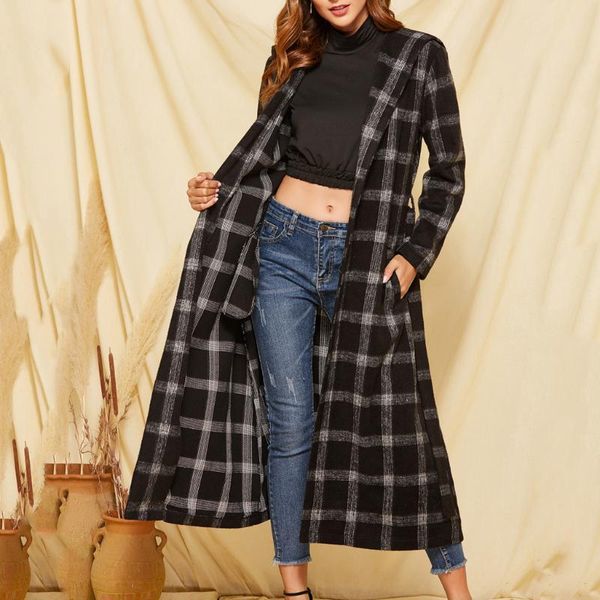 women's wool & blends 2021 coat women fashion autumn winter plaid lapel long sleeve sashes pocket plus size overcoat cashmere woolen, Black
women's wool & blends 2021 coat women fashion autumn winter plaid lapel long sleeve sashes pocket plus size overcoat cashmere woolen, Black