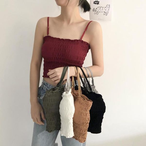 girls short pleated camis with seperated bra women wireless padding tube simple tanks crop for female ljm68431, White
girls short pleated camis with seperated bra women wireless padding tube simple tanks crop for female ljm68431, White