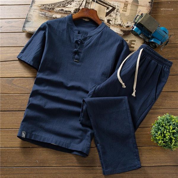 summer thin linen set, men's cotton slim short-sleeved t-shirt solid color large size loose casual trousers s-5xl1, Gray
summer thin linen set, men's cotton slim short-sleeved t-shirt solid color large size loose casual trousers s-5xl1, Gray