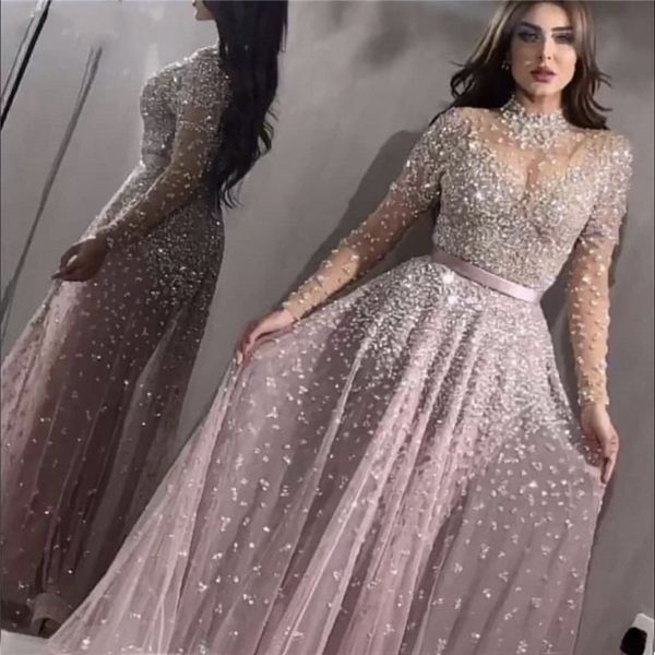 2022 new pink high collar arabic a-line evening dresses long sleeves sequined beads evening prom party gowns robe de soiree, Black;red
2022 new pink high collar arabic a-line evening dresses long sleeves sequined beads evening prom party gowns robe de soiree, Black;red