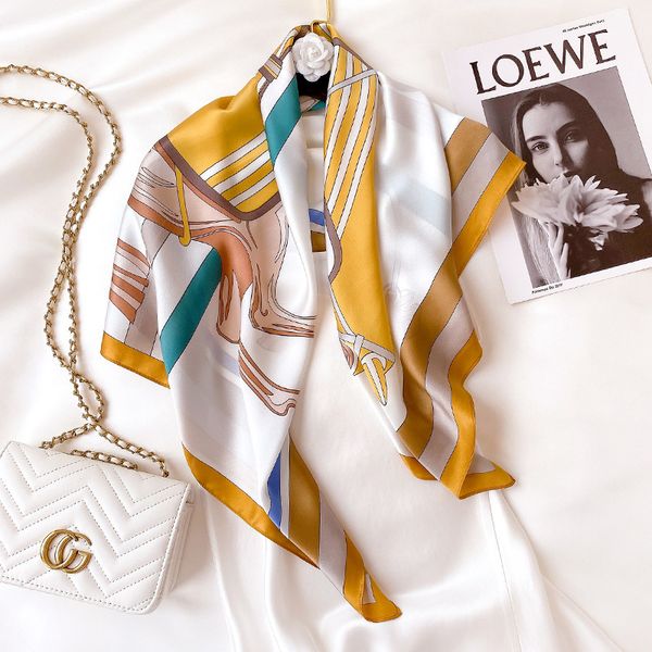 90x90cm square silk scarves, women's spring versatile thin shawls, combined with generous scarf autumn and winter, Blue;gray
90x90cm square silk scarves, women's spring versatile thin shawls, combined with generous scarf autumn and winter, Blue;gray