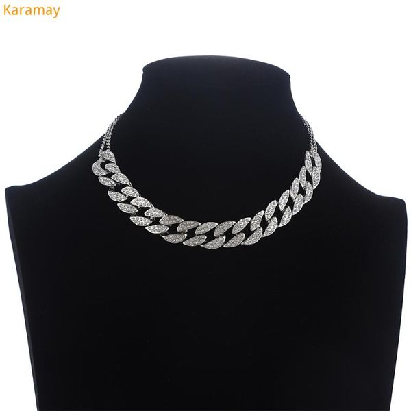 Iced Out Cuban Link Chain Necklace Women's Neck Choker Luxury Jewellery Girls Rhinestone Chocker Fashion Hip Hop Jewelry 2021, Silver
Iced Out Cuban Link Chain Necklace Women's Neck Choker Luxury Jewellery Girls Rhinestone Chocker Fashion Hip Hop Jewelry 2021, Silver