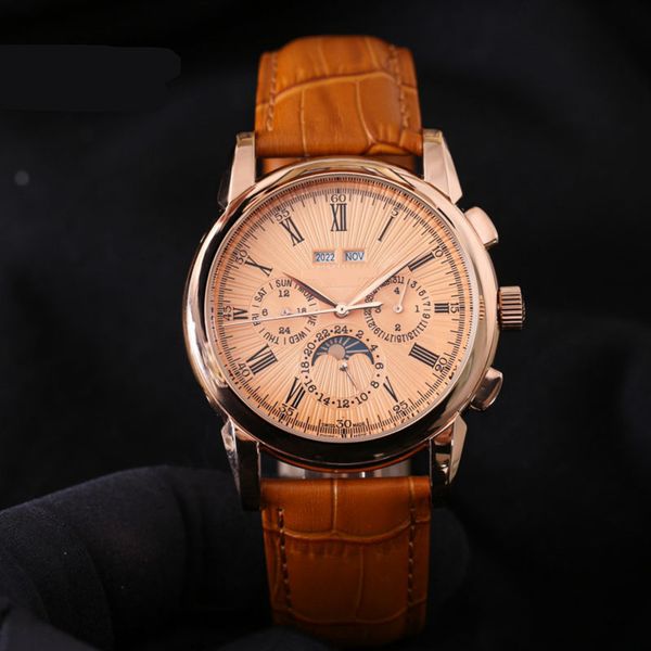 designer mens watches automatic watch 43mm multi-function 316l fine steel fashion man watch mechanical watches s-0110, Slivery;brown
designer mens watches automatic watch 43mm multi-function 316l fine steel fashion man watch mechanical watches s-0110, Slivery;brown