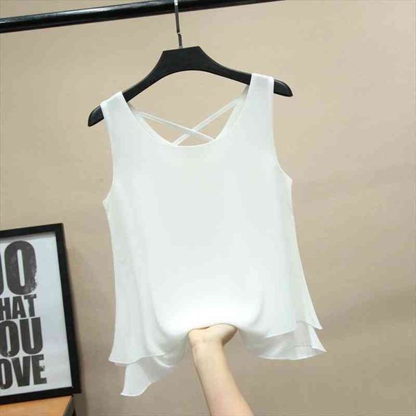 fashion brand sleeveless womens blouse summer chiffon shirt sheer o-neck casual blouse plus size 6xl loose female, White
fashion brand sleeveless womens blouse summer chiffon shirt sheer o-neck casual blouse plus size 6xl loose female, White