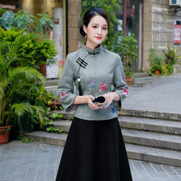 ethnic clothing 4xl autumn blouse pretty pink chinese qipao shirt woolen flowers dragonfly embroidery women cheongsam 1, Red
ethnic clothing 4xl autumn blouse pretty pink chinese qipao shirt woolen flowers dragonfly embroidery women cheongsam 1, Red