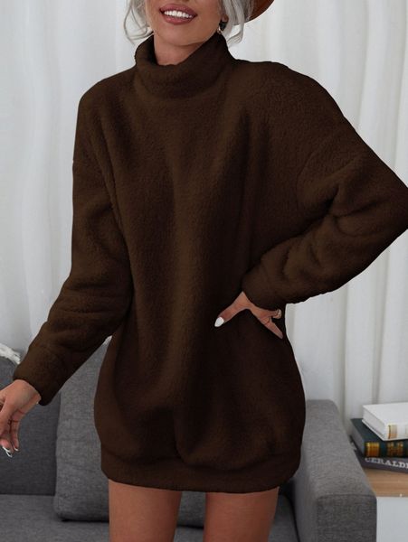 solid high neck flannel sweatshirt dress e4ah#, White;black
solid high neck flannel sweatshirt dress e4ah#, White;black